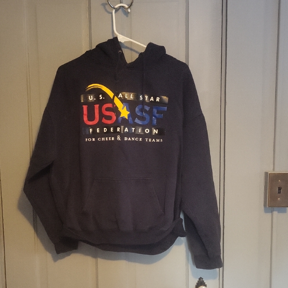 U.S. All Star Federation Navy Hoodie with Multicolor Design